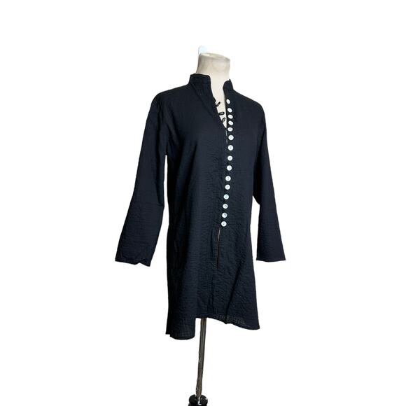 Kemble Palm Beach Black Classic Tunic Blouse size M - Picture 8 of 13